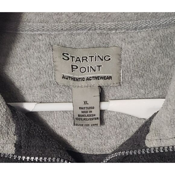 Starting Point Fleece Pullover 1/4 Zip Henley Mens XL Grey - Picture 3 of 5